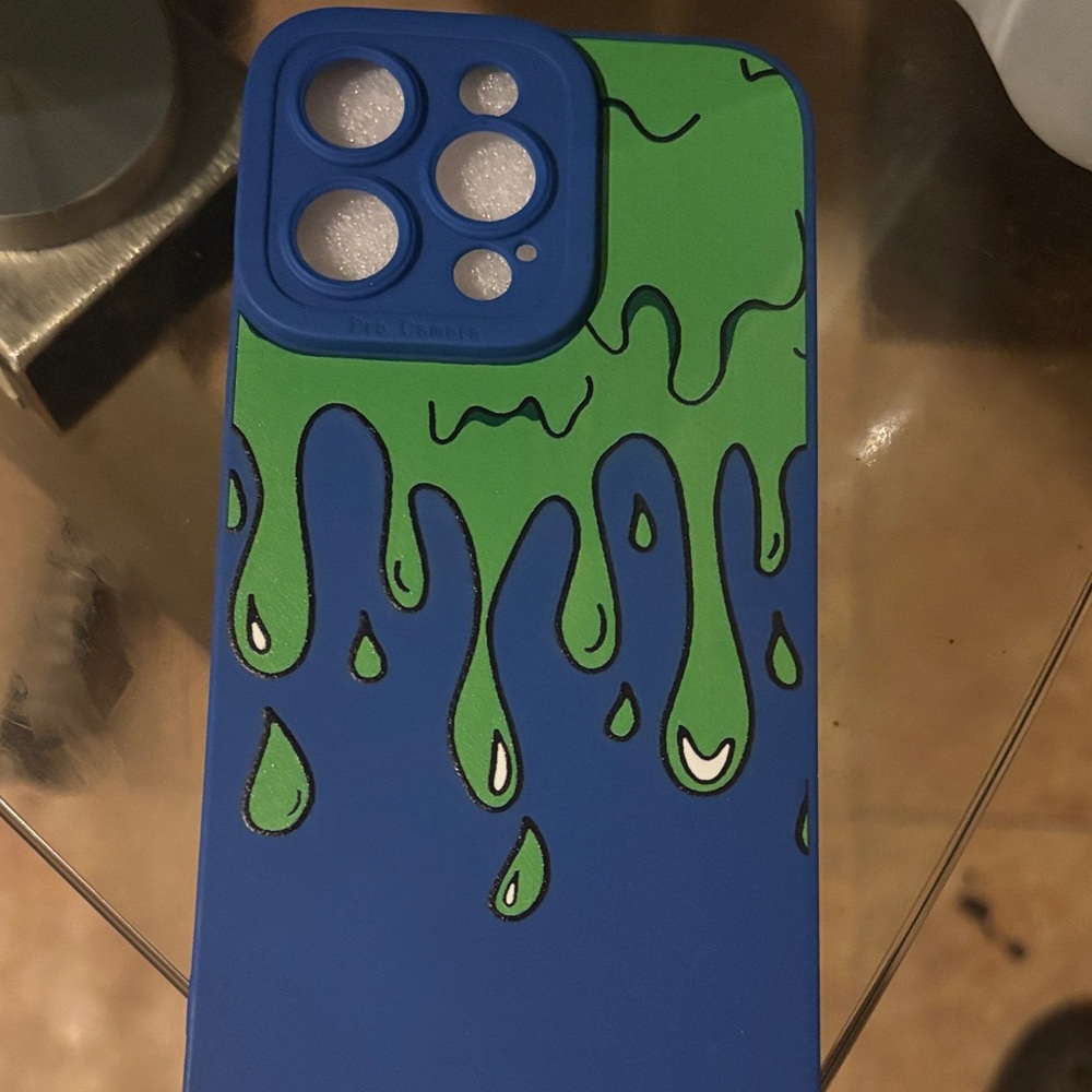 Vibrant Blue and Green Drip Design Phone Case